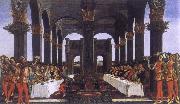 Sandro Botticelli The novel of the Anastasius degli Onesti the wedding banquet oil painting reproduction
